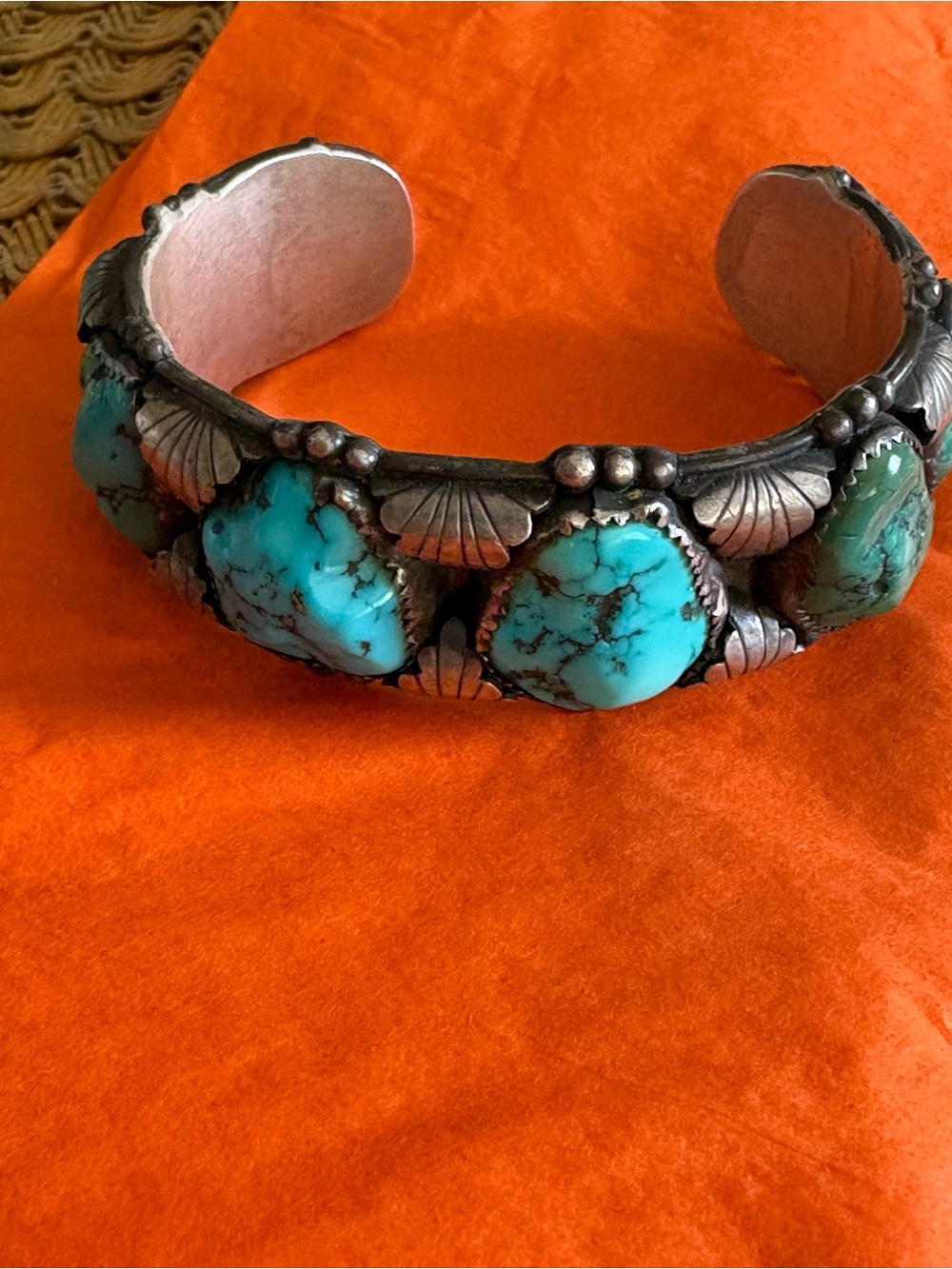 Turquoise Stone Silver-Tone Cuff Bracelet - Women's Turquoise Jewelry